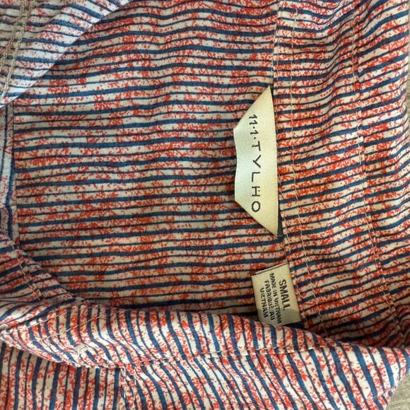 11 1 Tylho Womens Anthropologie Striped Button-Down Shirt Dress With Waist Tie - Picture 3 of 7